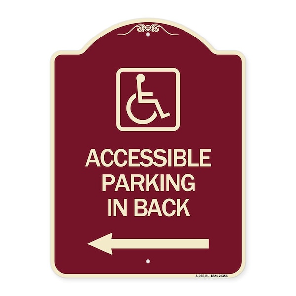 Signmission Accessible Parking on Left Arrow W/ Graphic Heavy-Gauge Aluminum Sign, 24" x 18", BU-1824-24356 A-DES-BU-1824-24356 - main